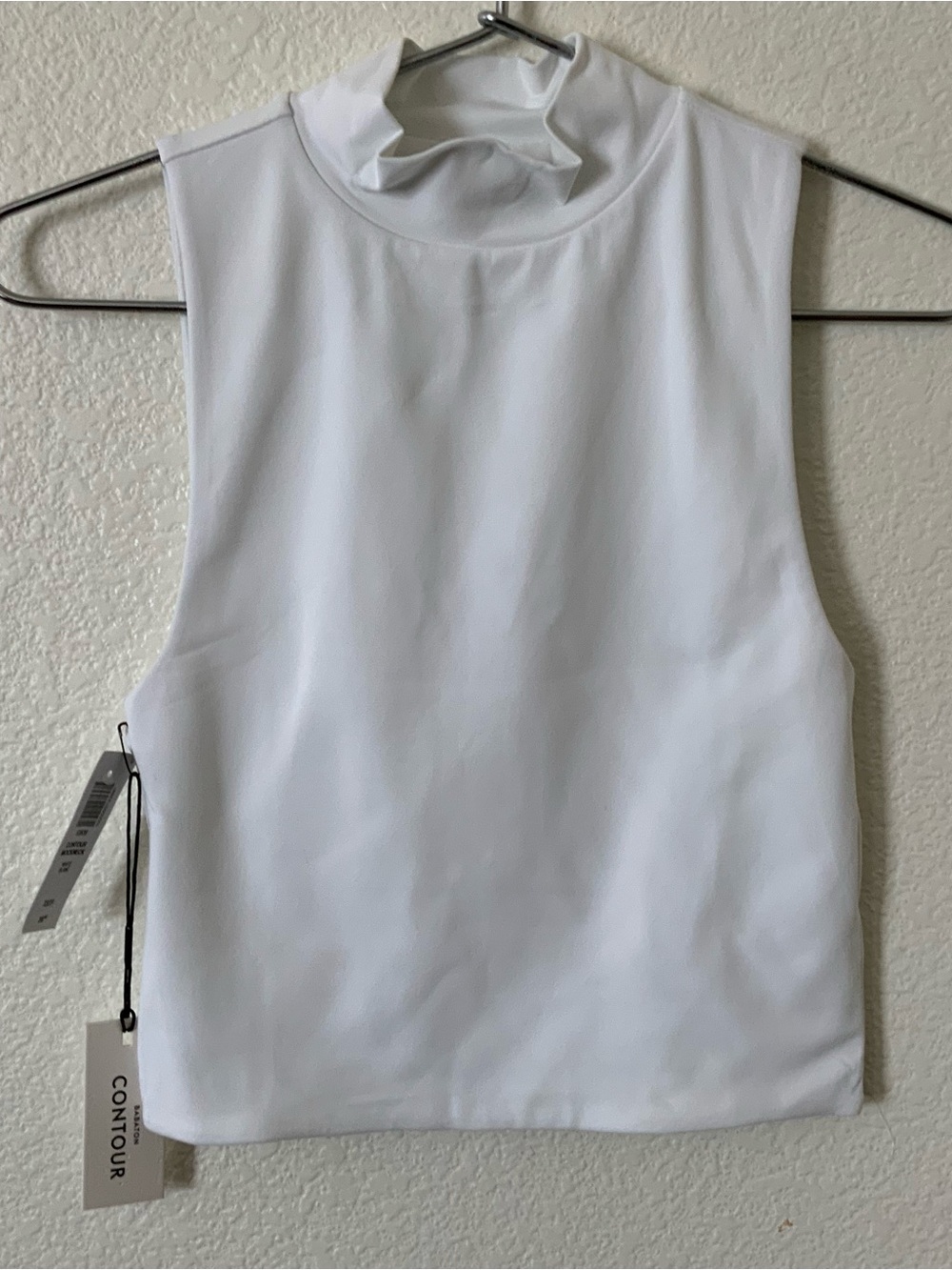Aritzia Babaton Contour White Sleeveless Mock Neck Tank Top XS